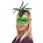 Маска карнавальная «Павлинье перо», зеленый