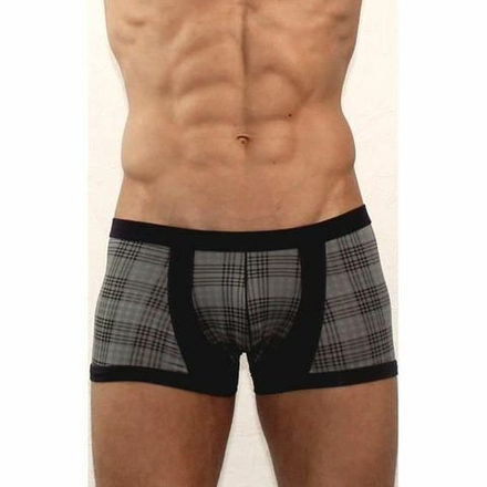 Мужские трусы хипсы TOMMY DOOYAO черные в серую клетку