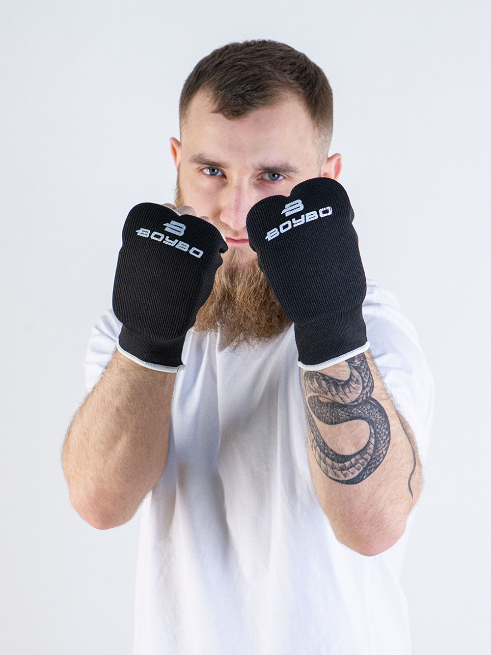 Накладки для каратэ BoyBo BO130, хлопок, черные