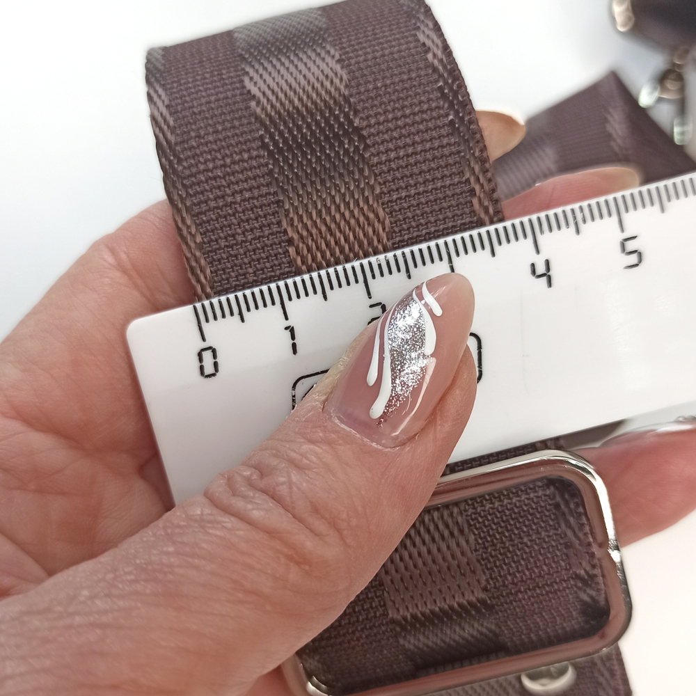 Гитарный ремень однотонный 4см Шоколад