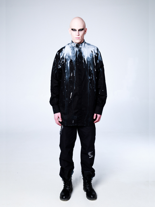 Рубашка "Черномор" с окрашиванием. Черно-белая