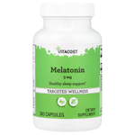 Vitacost, мелатонин, 3 мг, 300 капсул
