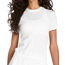 Женская теннисная футболка Wilson Seamless Short Sleeve - bright white