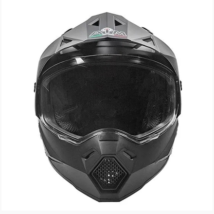 Шлем кроссовый со стеклом AiM JK802 Black Glossy, XL