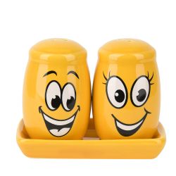 Набор для специй солонка/ перечница " " 11*6*8,5см. (на керамической подставке) (керамика)