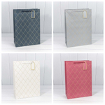 Пакет подарочный 40х55х20см "Ромбы" с тиснением (Микс)