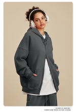 Женский американский модный брендовый костюм с эффектом потёртости и капюшоном,бархатная толстовка с двойной молнией