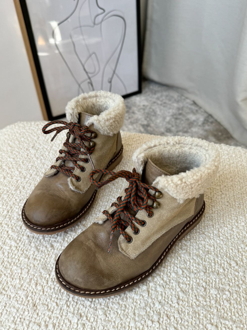 Утепленные кожаные ботинки Bonpoint, 29