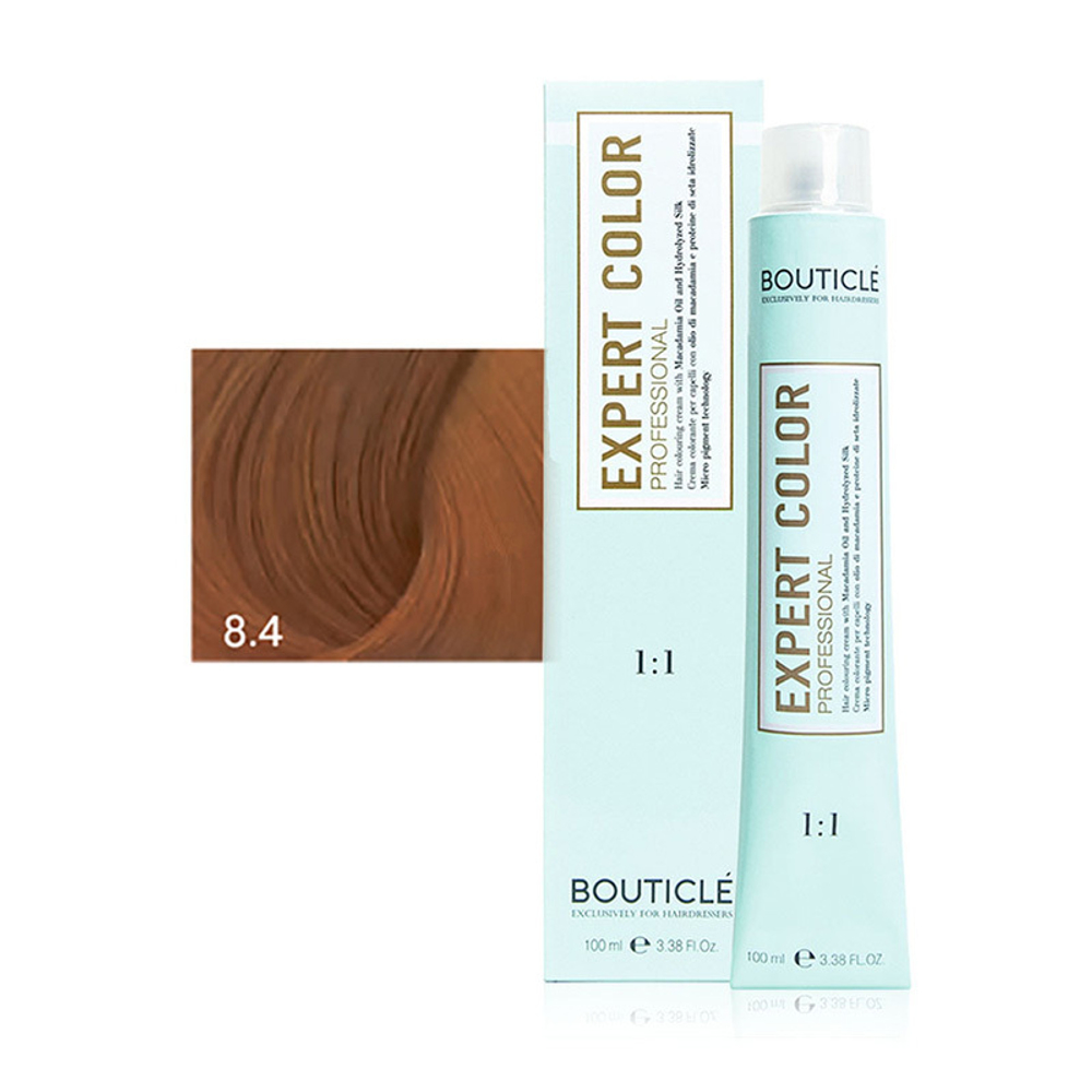 Профессиональный перманентный крем-краситель для волос Bouticle Expert Color Hair Color Cream цвет 8.4 светло-русый медный, 100 мл.