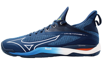 Мужские кроссовки для бадминтона/сквоша Mizuno Wave Mirage 4 - темный деним/белый/алый ibis