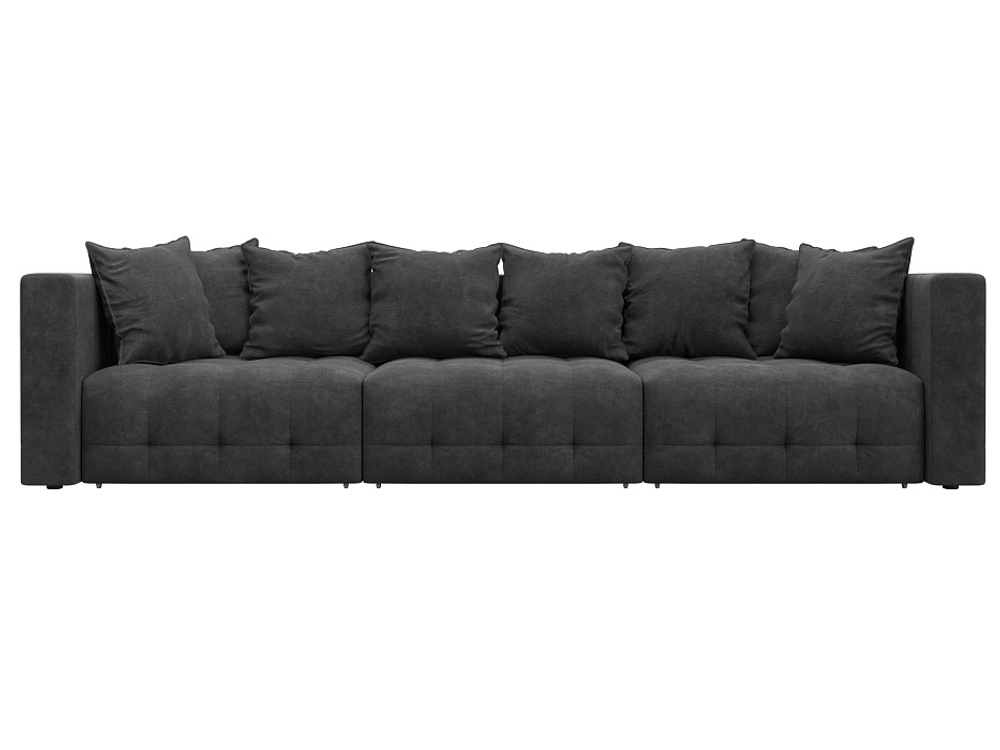 Диван прямой Лига-052 НПБ Лонг, BRUT 16 ВЕЛЮР темно-серый