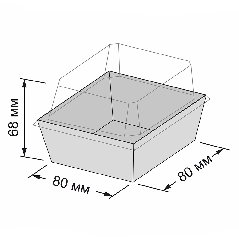 Контейнер бумажный Ant Box Kraft с крышкой 250 мл 8 - 8 (80x80x68) 1/1000