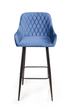 Стул барный Robert, бархат синий 29