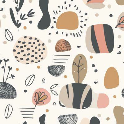 Абстрактный узор с природными элементами