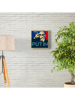 Часы настенные бесшумные большие на кухню Путин - угроз нет "Часовой завод ИДЕАЛ", часы кухонные настенные интерьерные
