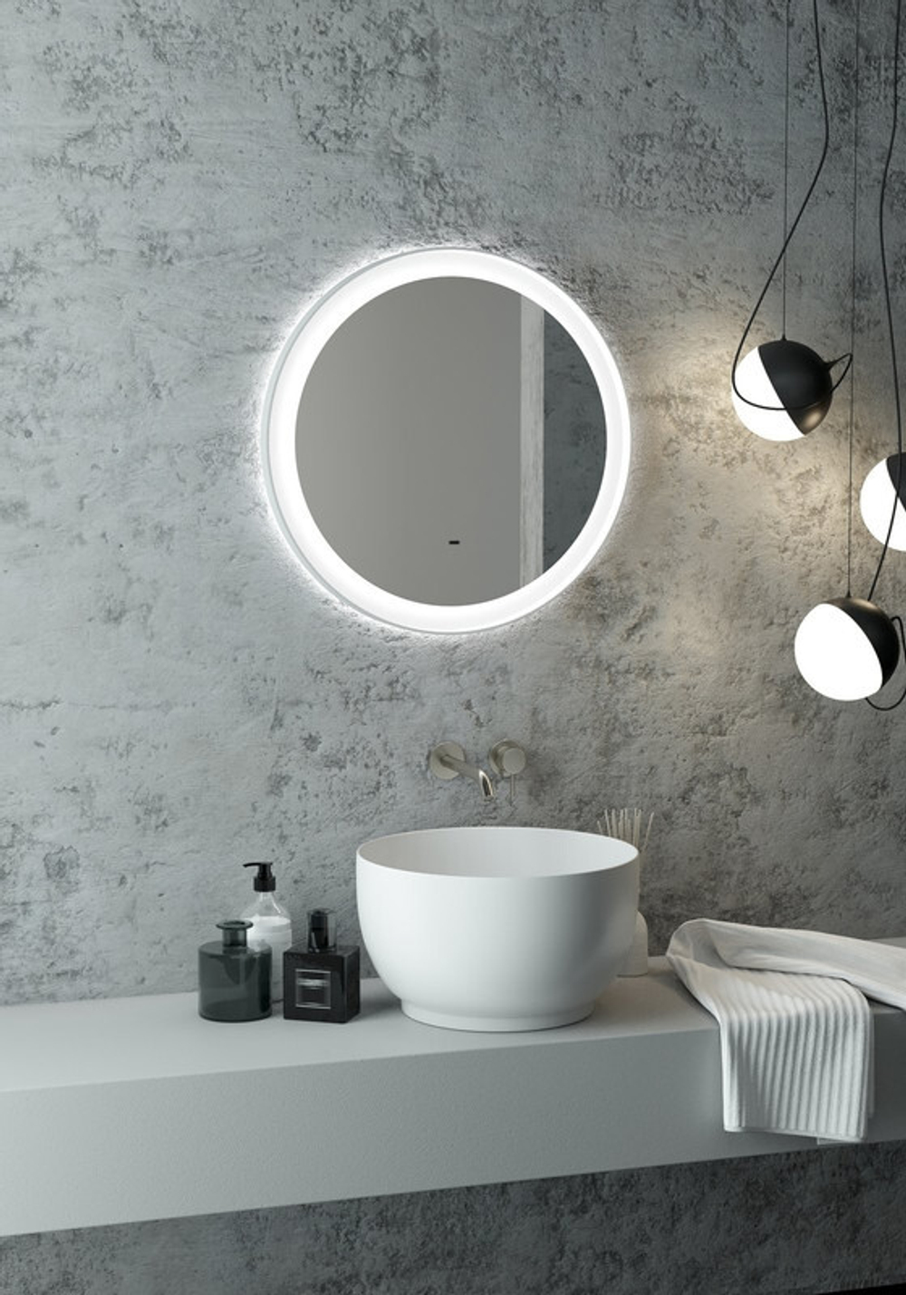 Зеркало "Planet white Led" D 600 с бесконтактным сенсором