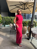 юбка макси  в цвете бордо