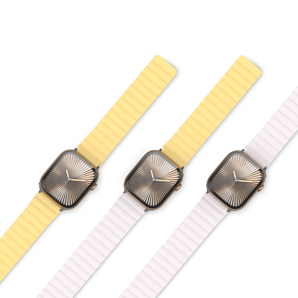 Ремешок магнитный двухсторонний от Dux Ducis для смарт часов Apple Watch размером 38, 40, 41 и 42мм, серия SD Series (два цвета Light Yellow и Starlight)