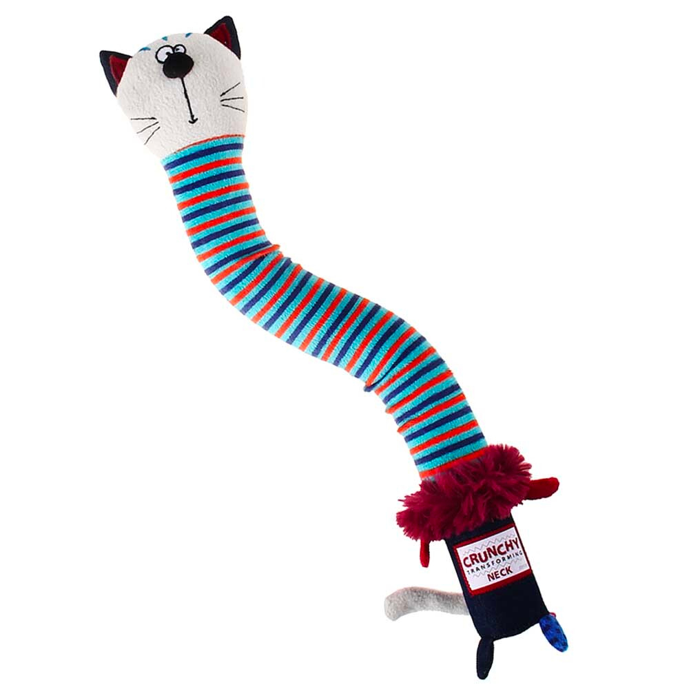 Игрушка "Кот" (с пищалкой и хрустящей шеей) 28 см (текстиль, резина, пластик) - для собак (GiGwi Crunchy neck 75413)