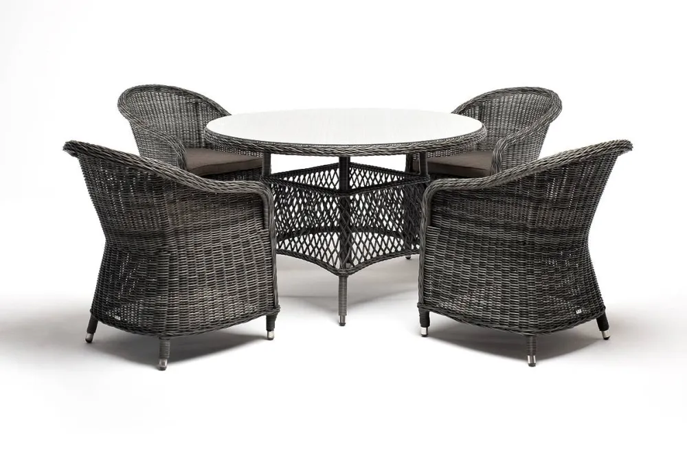 "Равенна" обеденная группа плетеная, цвет графит