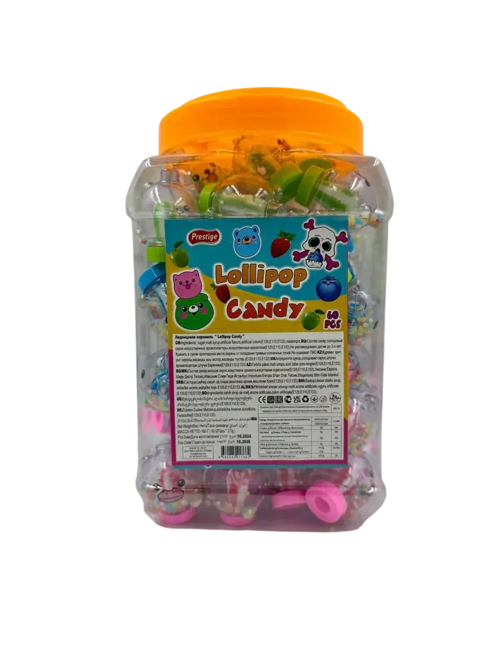 Карамель леденцовая в форме панды ( 60шт по 3.5гр)