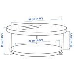 Журнальный столик - IKEA ИКЕА FRÖTORP, 88х88х35 см, под мрамор антрацит/черное стекло