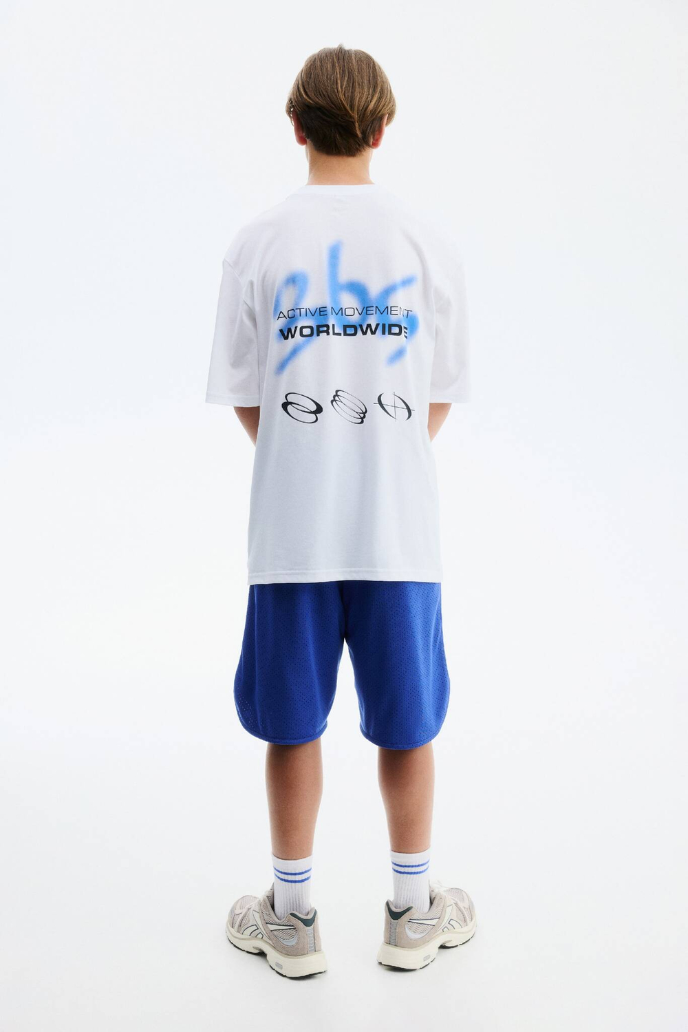 H&M Спортивная футболка с принтом DryMove, белый