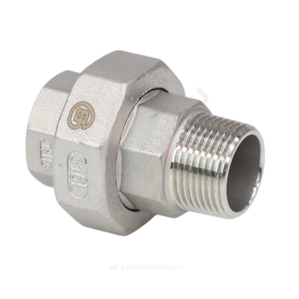 Соединитель американка сталь нерж Ду 40 (1 1/2") ВР/НР Benarmo