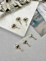 Подвеска "Ключик" позолота 14к с фианитами, 23*12 мм