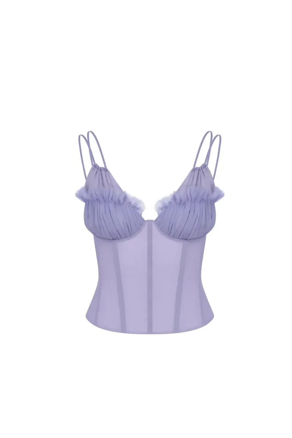 Васильковый корсет с рюшами