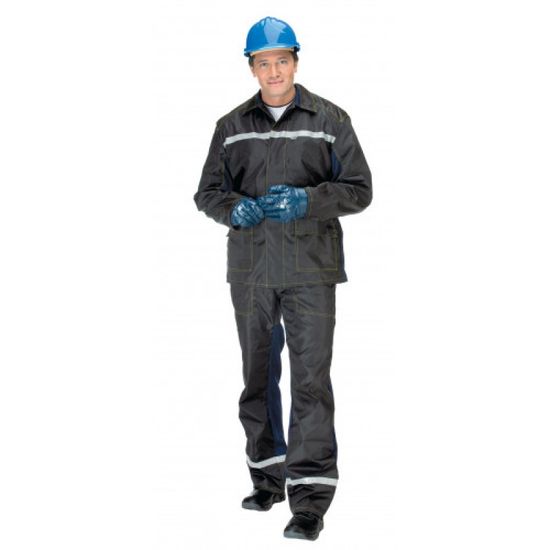 Костюм "Нефтяник" полукомбинезон (черный/синий)