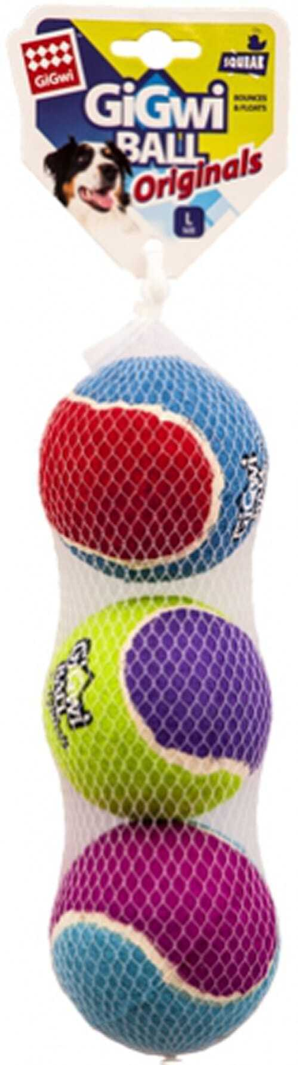 GIGWI Ball Originals Игрушка для собак Три мяча с пищалкой 8 см