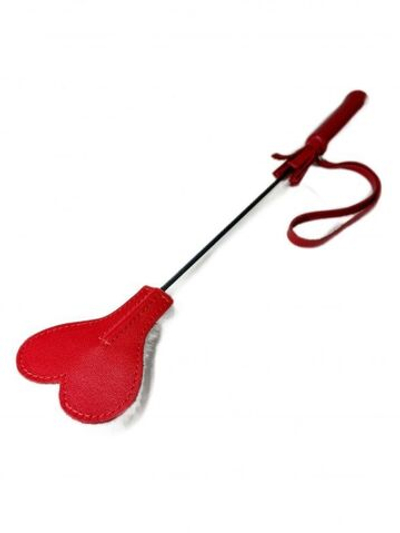 Красно-белый кожаный мини-стек - 36 см. (Цвет: красный с белым)