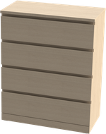Комод VÅRMA 4 ящика 80х100х40 (шпон дуб белёный)