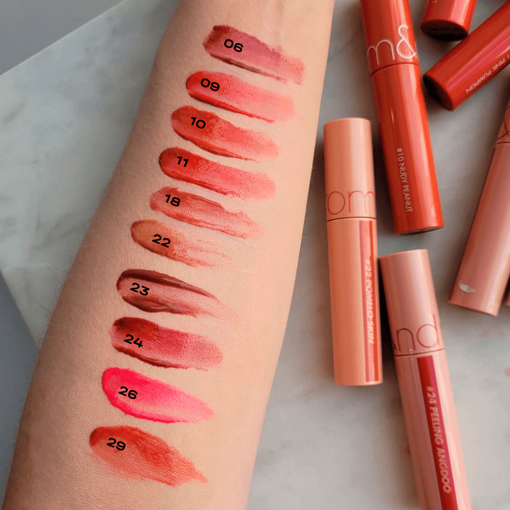 Стойкий глянцевый тинт для губ Rom&Nd Juicy Lasting Tint 28 Bare Fig