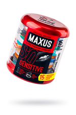 ПРЕЗЕРВАТИВЫ MAXUS, УЛЬТРАТОНКИЕ, ЛАТЕКС, ЖЕЛЕЗНЫЙ КЕЙС, 18 СМ, 5,3 СМ, 15 ШТ.