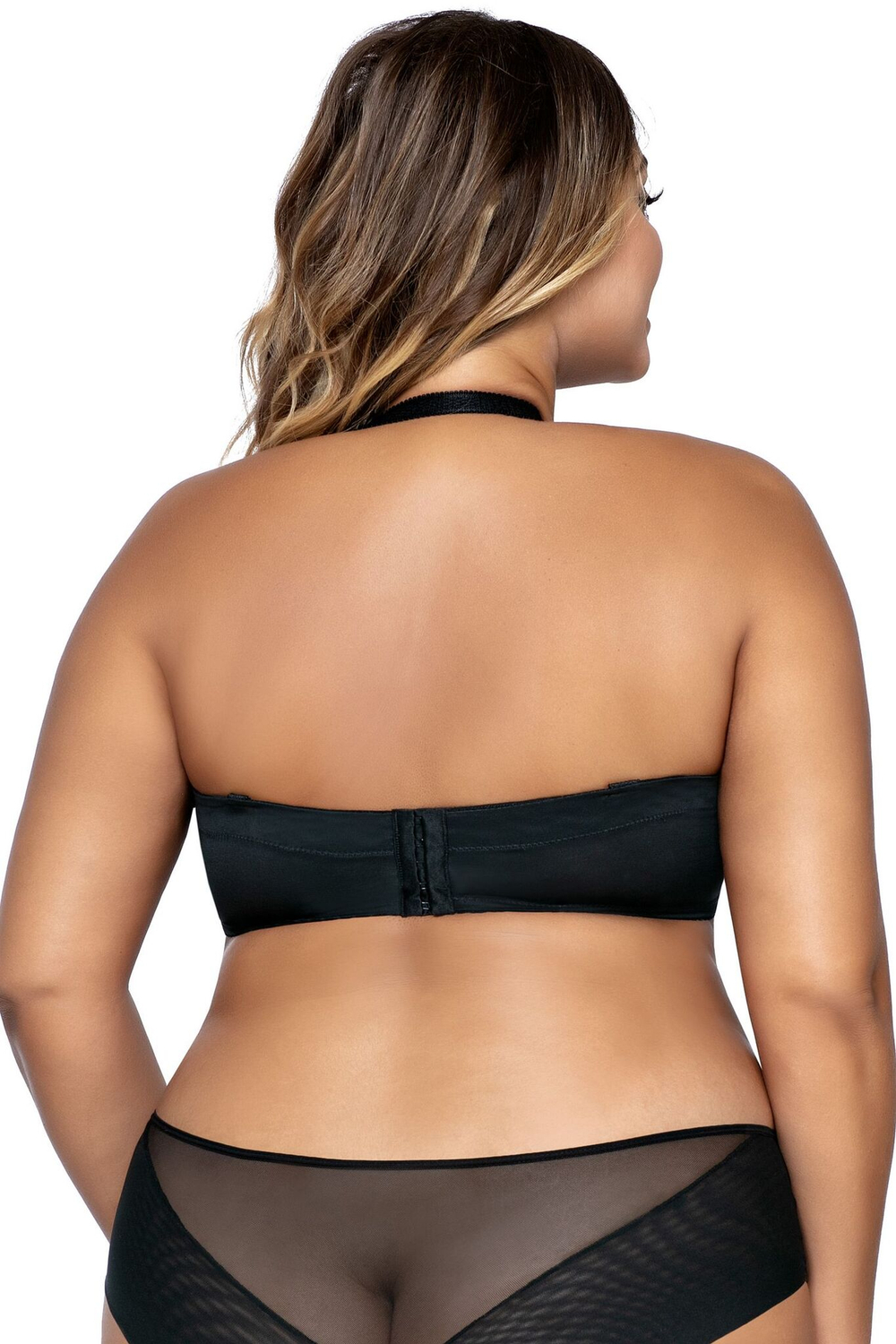 Бюстгальтер-балконет с гладкими чашками без отделки (Размер: 85E) (Цвет: черный)