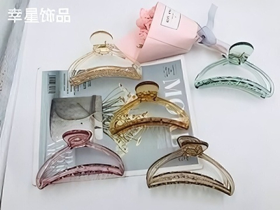 Заколка - краб для волос на блистере «SAKRAMENTO», шесть цветов в ассортименте, 9см