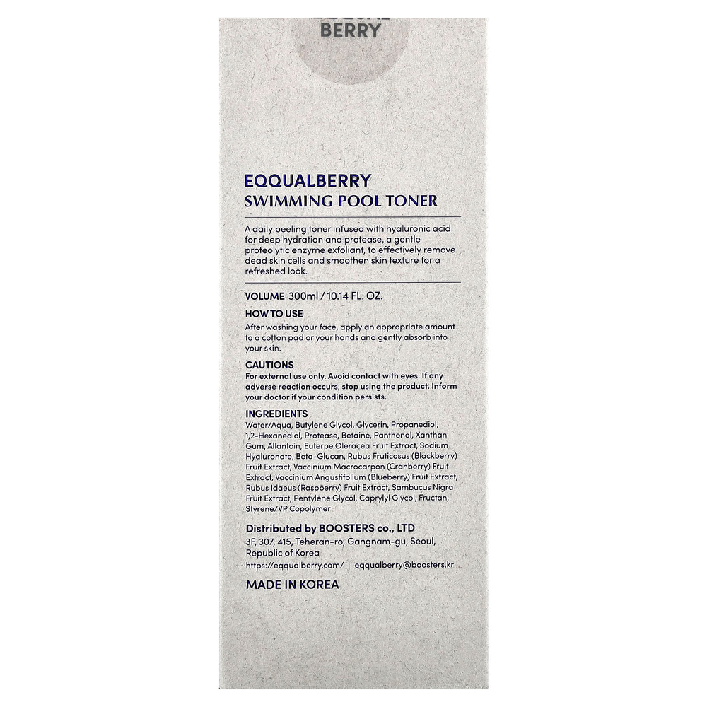 EQQUALBERRY, тоник для бассейна, 300 мл (10,14 жидк. унции)
