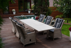 Стол обеденный раскладной "ГАРДА" из алюминия 2-3м (цвет серый)