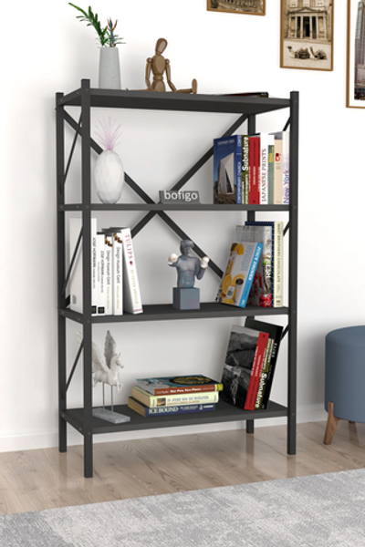 Стеллаж 4 полки 120х66 - антрацит