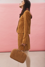 Bag ROMA M NEW suede light caramel color