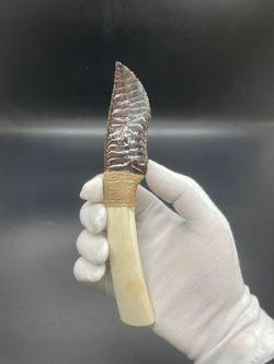 Обсидиановый клинок с рукоятью из кости 17 см