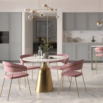 Стул Bradex Home Turin терракотовый с золотыми ножками