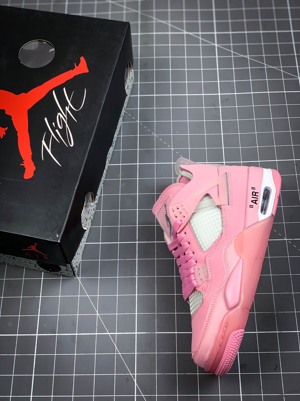 AIR JORDAN 4 RERO X OW PINK/PINK/WHITE