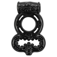 Чёрное эрекционное кольцо 2см с подхватом и с вибрацией Lola Games Rings Treadle 0114-62Lola