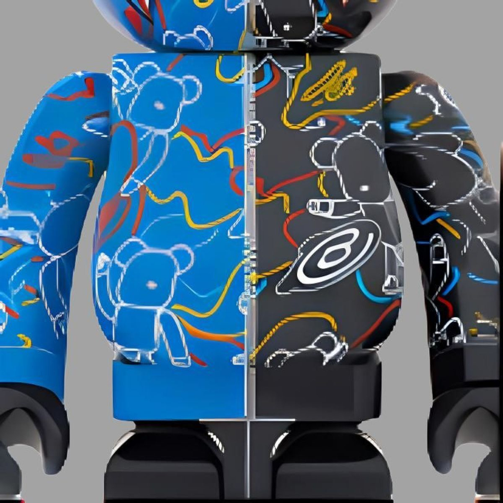Дизайнерские игрушки BE@RBRICK x BAPE 1000% LINE CAMO SHARK 70cm, LINE-CAMO-SHARK-1000％