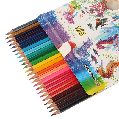 Карандаши цветные шестигранные "Девочки", 24 штуки