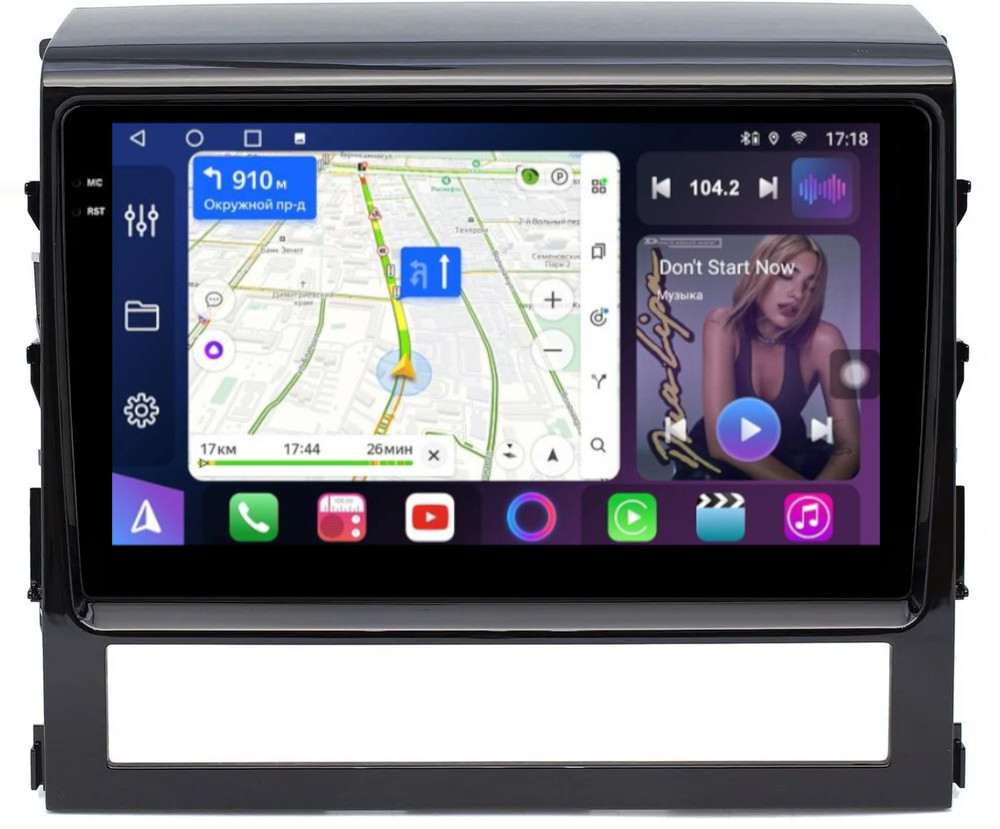 Магнитола для Toyota Land Cruiser 200 2015-2021 (без JBL) - FarCar BM567/609M монитор 9.5" QLED на Android 14, TS10, 4+32Гб, CarPlay, 4G SIM-слот