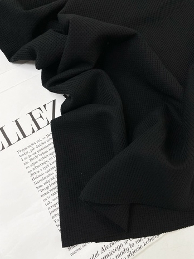 ЧЕРНЫЙ - Вафля трикотажная МЕЛКАЯ ЛЕТНЯЯ пенье (КРВ433 Алина)